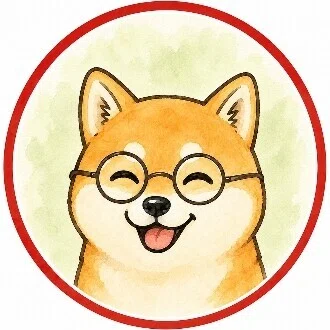 考える赤柴のイラスト
